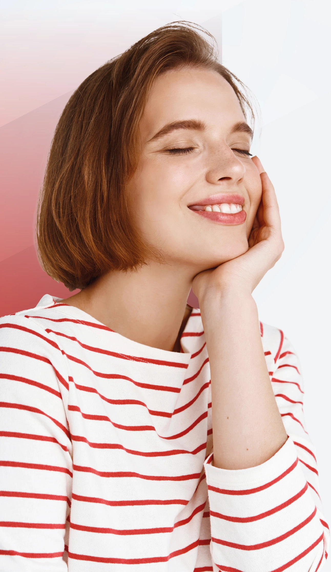 a woman with her hand on her face